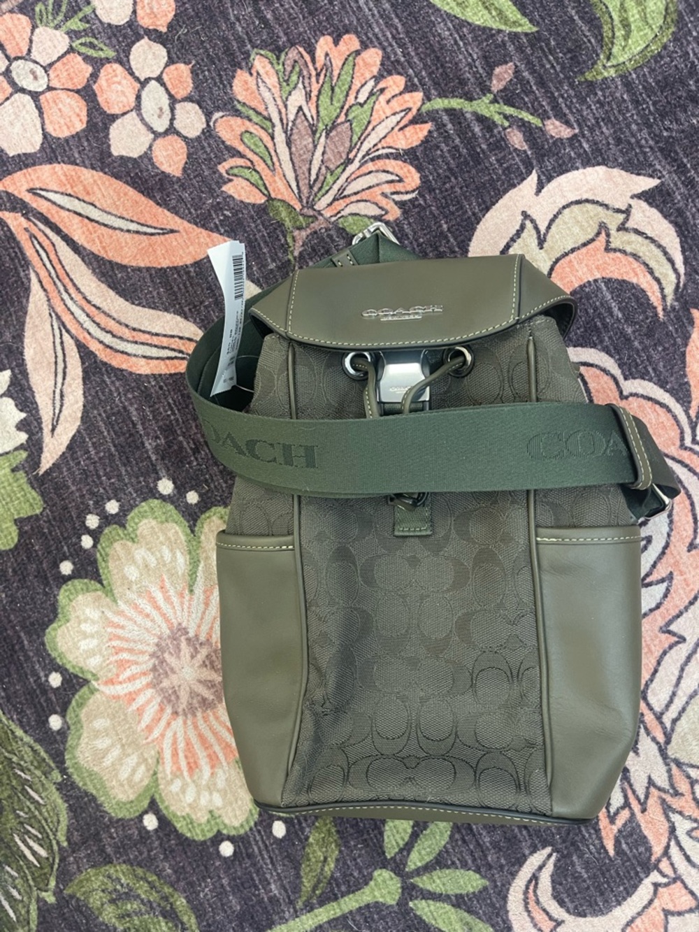 Coach Olive Green Signature Mini Backpack - Picture 4 of 4
